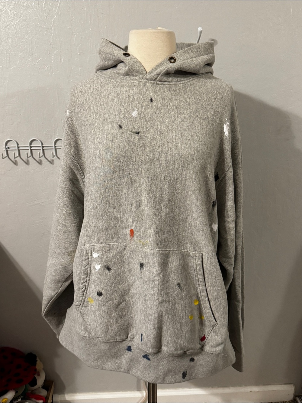 MNML Grey Paint-Splatter Hoodie